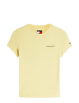 Tommy Jeans - Tjw Slim Ess Logo 1 Ss Tee Ext - Marškinėliai trumpomis rankovėmis - Geltona