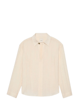 Calvin Klein - Viscose Sheer Stripe Ls Shirt - Marškinėliai ilgomis rankovėmis - Kreminė spalva