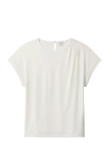 Calvin Klein - Ss Crepe Jersey Hardware Top - Marškinėliai trumpomis rankovėmis - Kreminė spalva