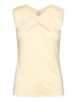 Calvin Klein - Sl Crepe Jersey V Nk Top - Marškinėliai be rankovių - Kreminė spalva