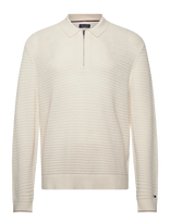 Tommy Hilfiger - Dc Knitted Zip Polo - Polo marškinėliai ilgomis rankovėmis - Kreminė spalva