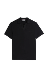 Tommy Hilfiger - V Neck Crepe Classic Polo - Marškinėliai trumpomis rankovėmis - Juoda