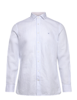 Hackett London - Cot Lin Summer Stripe - Lininiai marškiniai - Mėlyna