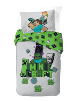 Minecraft - Bed Linen Minecraft Build & Explore 140X200 60X63 Cm - Patalynė - Žalia