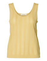 Selected - Slwgloria Structure Sl Knit Top Ex - Marškinėliai be rankovių - Geltona
