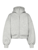 Weekday - Funnel Scuba Zip Hoodie - Džemperis - Pilka
