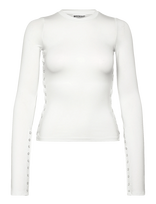 Weekday - Press Studs Long Sleeve - Marškinėliai ilgomis rankovėmis - Balta