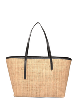 ATP Atelier - Eraclea Natural/Black Raffia/Vacchetta - Talpi rankinė - Smėlio