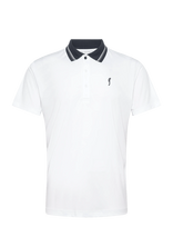 RS Sports - Men's Performance Court Polo - Striped Collar Rec - Sportiniai trumparankoviai polo marškinėliai - Balta