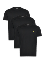 Lyle & Scott - 3-Pack Plain T-Shirt - Marškinėliai trumpomis rankovėmis - Juoda