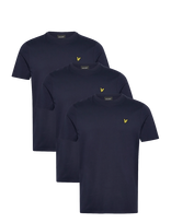 Lyle & Scott - 3-Pack Plain T-Shirt - Marškinėliai trumpomis rankovėmis - Tamsiai mėlyna