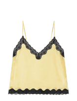 ROTATE - Camisole W. Lace - Marškinėliai be rankovių - Geltona