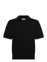 Grunt - Greddie Ss Knit - Megzti polo marškinėliai trumpomis rankovėmis - Juoda