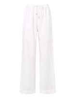 Rosemunde - Rwesther Linen Long Trousers - Plačios kelnės - Balta