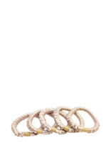 Pipol's Bazaar - Ruffle Satin Elastic Pale Pink 5 Pcs - Plaukų gumytė - Rožinė