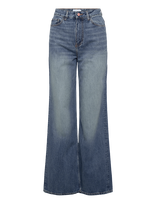 GANNI - Rigid Denim Magny - Platūs džinsai - Mėlyna