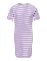 Kids Only - Kogkenya Ss Rib Stripe Dress Jrs - Suknelė trumpomis rankovėmis - Violetinė