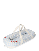 Garbo&Friends - Baby Nest, 43X87X16 Cm, Plaid Sky Blue - Kūdikių lizdelis - Mėlyna