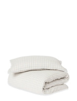 Garbo&Friends - Muslin Bed Set Junior, 100X130/ 35X55 Cm, Gingham Sky Blue - Kūdikių pagalvės ir antklodės - Mėlyna