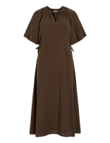 Vila - Vihekla O-Neck 2/4 Midi Dress - Iki kelių ir midi suknelės - Ruda