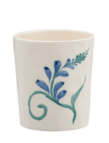 Anna + Nina - Indigo Flora Latte Cup - Kavos puodelis - Kreminė spalva