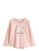 Lindex - Long-Sleeved Top With Cat Motif - Ilgarankoviai marškinėliai - Rožinė