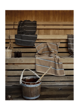 Zone Denmark - Badehåndklæde Sauna 70X140 Camel/Ice Blue/Olive Green - Rankšluostis - Ruda