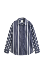 Gant - Rel Classic Poplin Stripe Shirt - Marškinėliai ilgomis rankovėmis - Tamsiai mėlyna