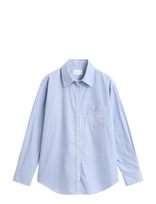 Gant - Rel Classic Poplin Stripe Shirt - Marškinėliai ilgomis rankovėmis - Mėlyna