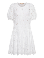 By Ti Mo - Broderie Anglaise Puffed Dress - Trumpa suknelė - Balta