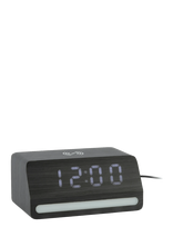KARLSSON - Alarm Clock Retro W. Light Led Black Wood Veneer - Žadintuvas - Juoda