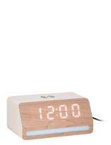 KARLSSON - Alarm Clock Retro W. Light Led White Wash Veneer - Žadintuvas