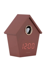 KARLSSON - Alarm Clock Riqueza Cuckoo Led Burgundy Red - Žadintuvas - Burgundiška splava