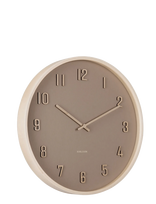 KARLSSON - Wall Clock Nervadura Soft Brown W. Light Wood - Sieninis laikrodis - Smėlio