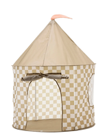 Kid's Concept - Tent Check Khaki - Žaislinė palapinė - Kreminė spalva