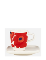 Marimekko Home - Unikko Espresso Cup+Saucer - Espreso puodelis - Raudona