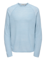 ONLY & SONS - Onsapollo Reg Ls Struc Crew Knit - Apvalios apykaklės megztinis - Mėlyna