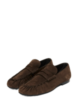 ALOHAS - Aven Suede Brown Leather Loafers - Louferiai - Ruda