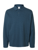 Selected - Slhrelaxpaul Jacquard Ls Polo - Polo marškinėliai ilgomis rankovėmis - Mėlyna
