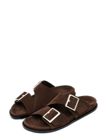 ALOHAS - Alba Suede Leather Sandals - Plokščiapadžiai sandalai - Ruda