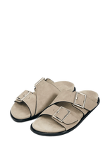ALOHAS - Alba Suede Leather Sandals - Plokščiapadžiai sandalai - Smėlio