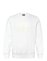 Diesel - S-Gir-Crewneck Tone On Tone Felpa - Megztinis - Balta