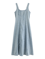 Lindex - Midi Dress In Denim - Džinsinė suknelė - Mėlyna