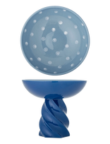 Bloomingville - Riley Pedestal Bowl - Dekoratyvinė lėkštė - Mėlyna