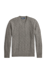Polo Ralph Lauren - The Iconic Cable-Knit Cashmere Sweater - Apvalios apykaklės megztinis - Pilka