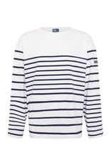 Polo Ralph Lauren - Relaxed Fit Striped Jersey Pullover - Apvalios apykaklės megztinis - Balta