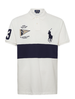 Polo Ralph Lauren - Custom Slim Fit Big Pony Mesh Polo Shirt - Sportiniai trumparankoviai polo marškinėliai - Balta