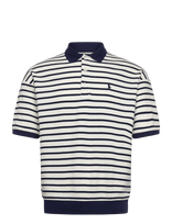Polo Ralph Lauren - Relaxed Fit Striped Textured Polo Shirt - Marškinėliai trumpomis rankovėmis - Tamsiai mėlyna