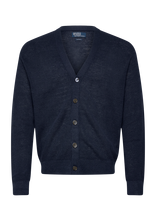 Polo Ralph Lauren - Relaxed Fit Linen Cardigan - Megztinis - Tamsiai mėlyna