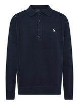 Polo Ralph Lauren - Relaxed Fit Flag Cotton Sweater - Polo marškinėliai ilgomis rankovėmis - Tamsiai mėlyna